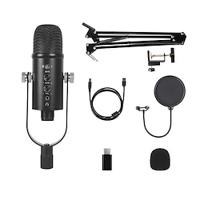 Professional USB Streaming Podcast PC Microphone Studio Cardioid Condenser Mic Kit with Boom Arm For Recording Lightinthebox