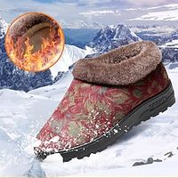 Women's Flats Slippers Fuzzy Slippers Fluffy Slippers House Slippers Home Daily Indoor Flower Flat Heel Round Toe Plush Casual Comfort Satin Loafer Floral Black Red Lightinthebox - thumbnail