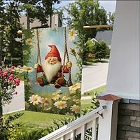 Gnome Swing Garden Flag 12x18Inch Outdoor Decorations Welcome Garden Patio Flag Yard Flag Double Sided Holiday Outdoor Flags 1pc Lightinthebox - thumbnail