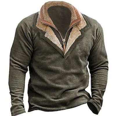 Men's Sweatshirt Quarter Zip Sweatshirt Black Army Green Half Zip Plain Sports  Outdoor Daily Holiday Basic Casual Thin fleece Fall  Winter Clothing Apparel Hoodies Sweatshirts  Lightinthebox