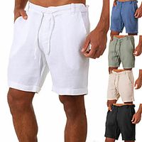 Men's Sporty Casual / Sporty Streetwear Quick Dry Breathable Soft Daily Sports Chinos Shorts Bermuda shorts Pants Solid Color Short Drawstring Elastic Waist Blue Wine Grey khaki Green / Summer miniinthebox - thumbnail