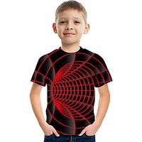 Kids Boys' T shirt Tee Short Sleeve Graphic Optical Illusion Color Block Rainbow Children Tops Summer Active Streetwear Sports 3-12 Years Lightinthebox - thumbnail