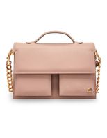 Two Pockets Leather Bag Comes With A Leather Strap, Chain, And A Sp Stone Charm - thumbnail
