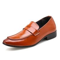 Men's Loafers  Slip-Ons Dress Loafers British Style Plaid Shoes Penny Loafers Business British Wedding Party  Evening PU Comfortable Lace-up Black Brown Spring Fall Lightinthebox - thumbnail