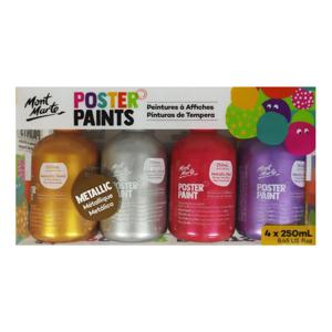 Mont Marte Poster Paint 250ml Metallic (4 Pieces)