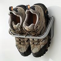 1pc Punch Free Foldable Shoe Rack, Plastic Simple Shoe Rack, Wall-mounted Adhesive Shoe, Dust-proof Storage Rack, Household Living Room Bathroom Shoe Rack miniinthebox - thumbnail