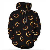 Men's Unisex Pullover Hoodie Sweatshirt Graphic Prints Emoji Face Print Daily Sports 3D Print 3D Print Casual Hoodies Sweatshirts  Black miniinthebox - thumbnail