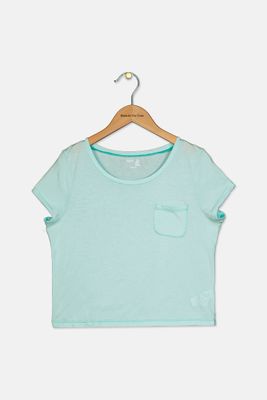 Kids Girl Chest Pocket Shirt  Mint