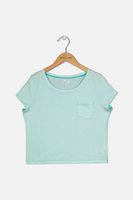 Kids Girl Chest Pocket Shirt  Mint - thumbnail