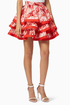 Flounces Peony Ottoman Mini Skirt Flounces Peony Ottoman Mini Skirt