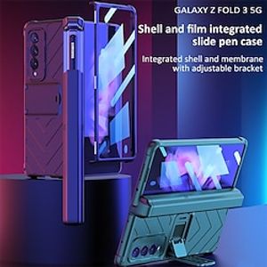 Phone Case For Samsung Galaxy Full Body Case Z Fold 3 Pencil Holder with Stand Anti-Scratch Solid Colored TPU miniinthebox