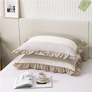 Quality Simplicity Solid Color Refreshing 2pc Set of Pillow Cases Soft Comfortable Decoration /2PCS Home Office Pillowcase Living Room Bedroom Sofa Cushion Cover Solid Color Refreshing Girly Style Soft Comfortable miniinthebox