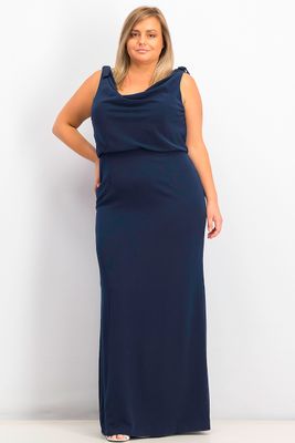 Womens Cowl Neck Maxi Dress Midnight Womens Cowl Neck Maxi Dress Midnight