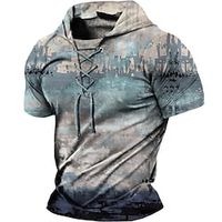 Men's Pullover Hoodie Sweatshirt Blue Hooded Abstract Graphic Prints Lace up Print Sports  Outdoor Daily Holiday 3D Print Designer Casual Athletic Spring  Summer Clothing Apparel Hoodies Lightinthebox - thumbnail