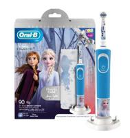 Oral B Vitality D 100 Rechargeable Kids 3+ Years Tooth Brush Frozen, Built In 2 Minute Quadrant Timer.4 Removable Disney Character Stickers With Travel Case - D 1004142K