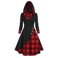 Fancy Christmas Dress Women's 1950s Christmas Masquerade Christmas Eve Adults' Party Christmas New Year Eve Polyester Dress miniinthebox - thumbnail