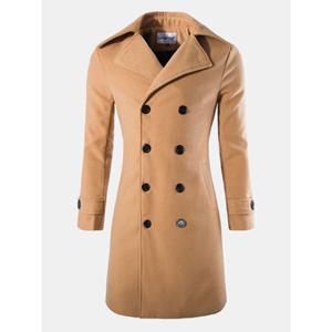 Mens Winter Double-breasted Slim Fit Trench Coat