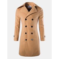 Mens Winter Double-breasted Slim Fit Trench Coat - thumbnail