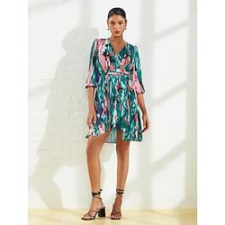 Chiffon Sweet Print Wrap Mini Dress Lightinthebox