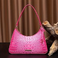 Women's Handbag Shoulder Bag PU Leather Office Shopping Daily Adjustable Durable Crocodile Dark Brown Black Yellow Lightinthebox - thumbnail