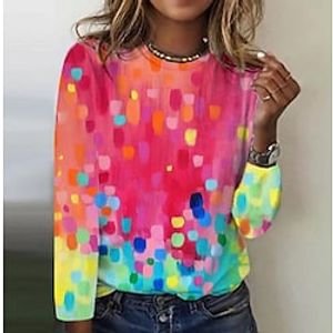 Women's Sweatshirt Pullover Basic Green Blue Yellow Graphic Street Round Neck Long Sleeve S M L XL 2XL Lightinthebox