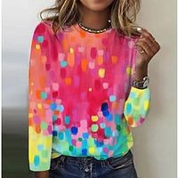 Women's Sweatshirt Pullover Basic Green Blue Yellow Graphic Street Round Neck Long Sleeve S M L XL 2XL Lightinthebox - thumbnail