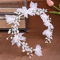 Crown Tiaras Headbands Headpiece Polyester Rhinestone Wedding Cocktail Luxury Retro With Rhinestone Faux Pearl Headpiece Headwear Lightinthebox