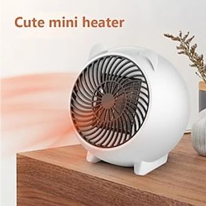 Portable PTC Ceramic Space Heater with Thermostat - 500W Mini Electric Heater for Indoor Office Desktop and Home Use - Energy Efficient and Safe Heating Solution Lightinthebox