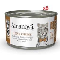 Amanova Canned Cat Tuna & Cheese Broth - 70G Pack Of 8