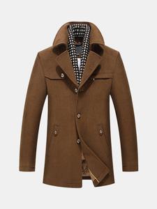 Mens DetachableS carf Casual Trench Coat