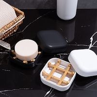 Bamboo Soap Dishes for Bar Soap Holders for Shower for Bathroom Sink Bulk Small Wooden Soap Tray Pretty Neat Ventilated Soap Dish Disj Disk, Detachable Lightinthebox - thumbnail