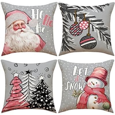 Christmas Pillow Cover 1PC Decorative Xmas Toss Pillows Throw Pillow Covers Soft Pillowcase for Bedroom Livingroom Sofa Couch Chair Bench Lightinthebox