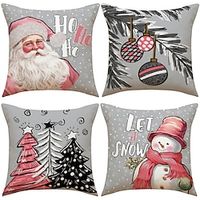 Christmas Pillow Cover 1PC Decorative Xmas Toss Pillows Throw Pillow Covers Soft Pillowcase for Bedroom Livingroom Sofa Couch Chair Bench Lightinthebox - thumbnail