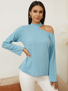 YOINS Cut Out Design Cold Shoulder Long Sleeves Tee