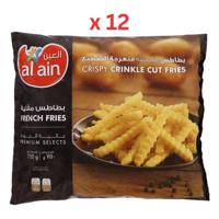 Al Ain Frozen French Fries, Crinkle Cut - 750g x 12