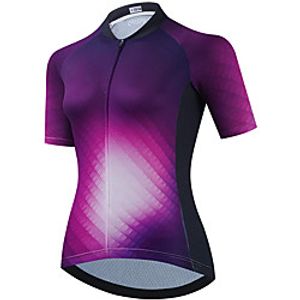 21Grams Women's Short Sleeve Cycling Jersey Summer Spandex Purple Gradient Bike Top Mountain Bike MTB Road Bike Cycling Quick Dry Moisture Wicking Sports Clothing Apparel / Stretchy / Athleisure miniinthebox