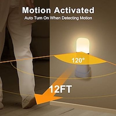 PIR Motion Sensor Night Light Dimmable LED Human Body Induction Night Light USB Rechargeable Intelligent Light Control Night Lamp for Children's Room Bathroom Office Bedroom Dormitory Lighting Lightinthebox