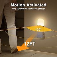 PIR Motion Sensor Night Light Dimmable LED Human Body Induction Night Light USB Rechargeable Intelligent Light Control Night Lamp for Children's Room Bathroom Office Bedroom Dormitory Lighting Lightinthebox - thumbnail