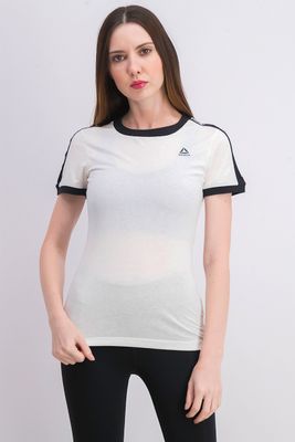 Womens Training Essentials Linear Logo Tee White Womens Training Essentials Linear Logo Tee White