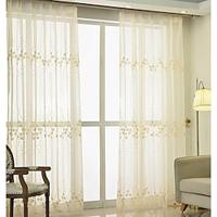 One Panel Korean Pastoral Style Linen And Cotton Embroidered Gauze Curtain Living Room Bedroom Dining Room Study Semi Transparent Gauze Curtain Lightinthebox