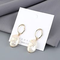 Women's Earrings Dangle Earrings Drop Stylish Simple European Korean Sweet Imitation Pearl Earrings Jewelry White For Wedding Party Evening Street Date Festival miniinthebox - thumbnail