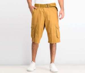 Mens Ripstop Cargo Belted Short  Wheat