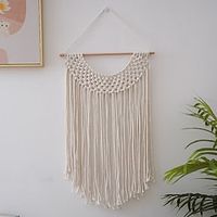 Macrame Wall Hanging Art Woven Wedding Background Backdrop Wall Decor Boho Home Chic Decoration for Apartment Bedroom Living Room Gallery miniinthebox - thumbnail