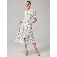 Chain Print Smocked Back Corset Dress
