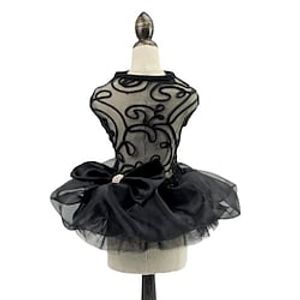 Embroiderd Dog Dress Doggie Tutu Flower Girl One-Piece with Bowknot Pet Clothes for Wedding Birthday Party Doggy Gown Puppy Outfits Cat Apparel miniinthebox