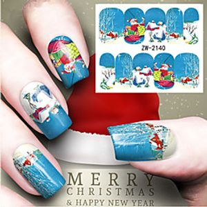 Water Transfer Printing Christmas Element Nail Art Stickers miniinthebox