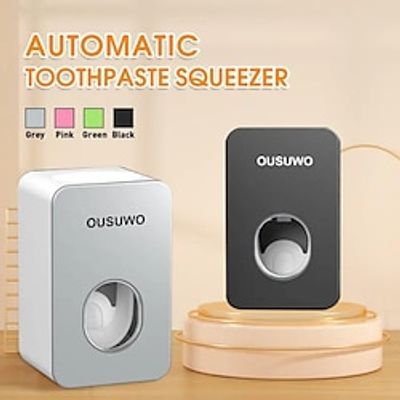1pc Automatic Toothpaste Dispenser - Wall-Mounted Squeezer for Hole-Free Hanging and Easy Access miniinthebox