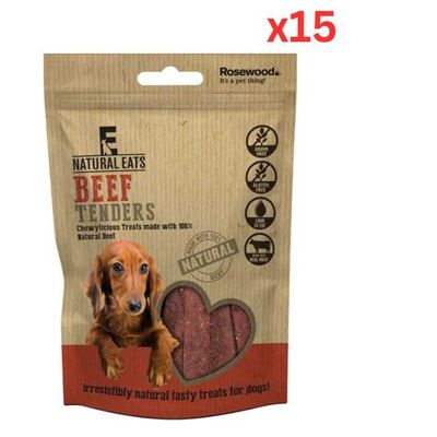 Rosewood Natural Eats Beef Tenders Dog Treats (80g x 15) Rosewood Natural Eats Beef Tenders Dog Treats (80g x 15)