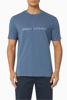 A|X Embossed Logo T-shirt in Cotton Jersey A|X Embossed Logo T-shirt in Cotton Jersey