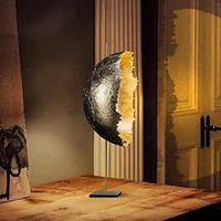Italian Creative Gold Foil Moon Decoration Lampshade 2-Light Table Lamp 110-240V Lightinthebox - thumbnail